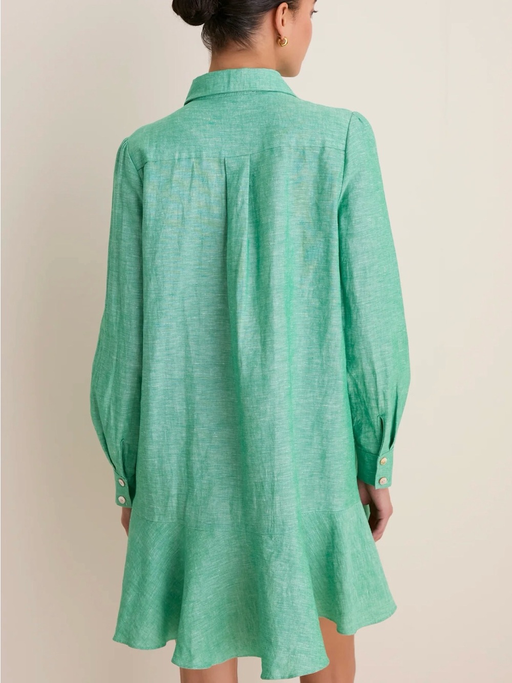 Tuckernuck Green Linen-Blend Shirt Dress - Picture 5 of 7